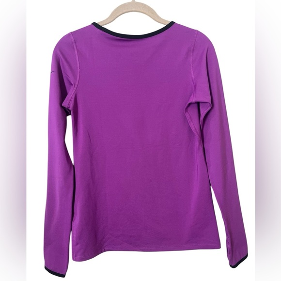 Girls Nike Pro Fleece Lined Compression Activewear Shirt in Purple Size XL - Picture 2 of 8